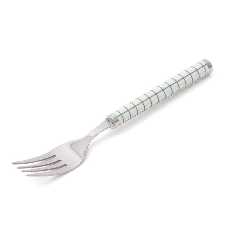 Cutlery Set Of 8 Check Green