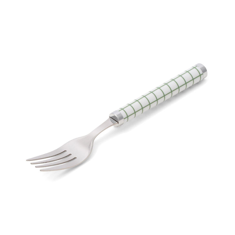 Cutlery Set Of 8 Check Green