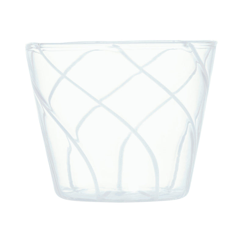 Striped Glass Cup Blue