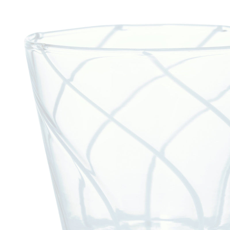 Striped Glass Cup Blue