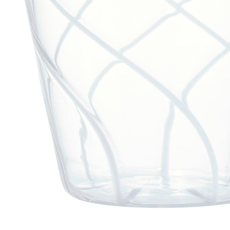 Striped Glass Cup Blue