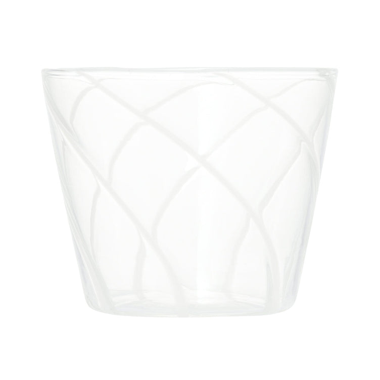 Striped Glass Cup White