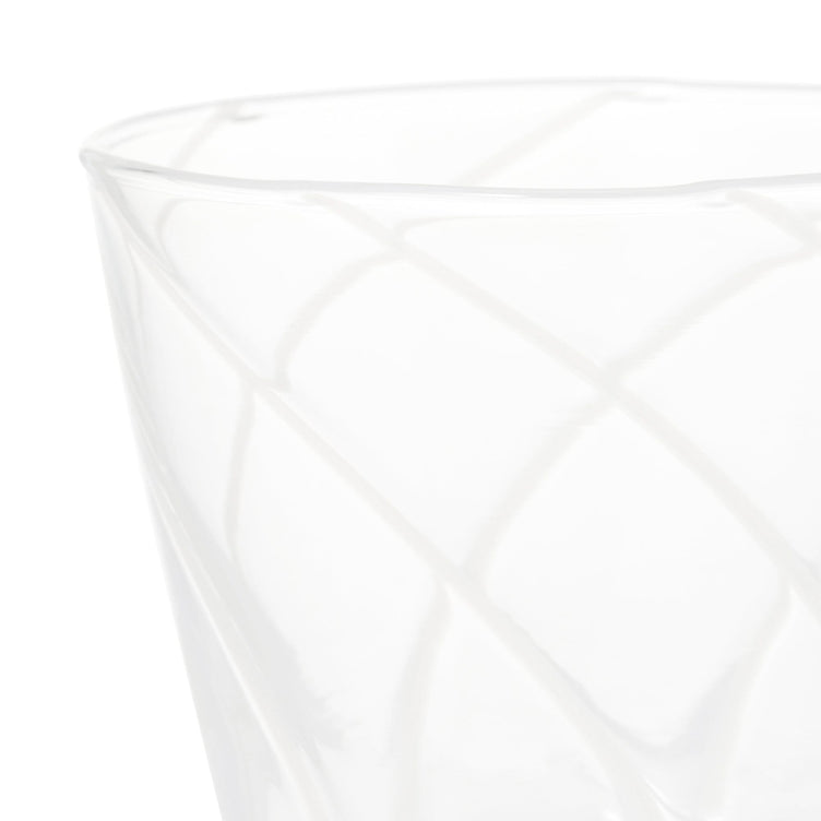 Striped Glass Cup White