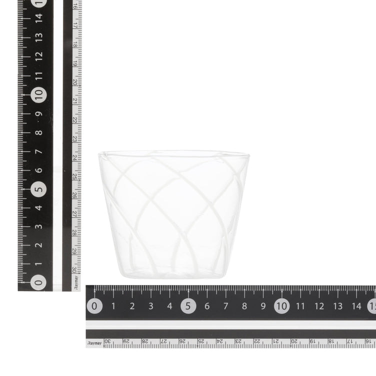 Striped Glass Cup White