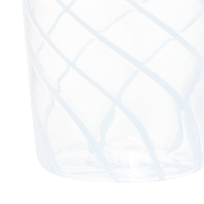 Striped Glass Long Tumbler Blue