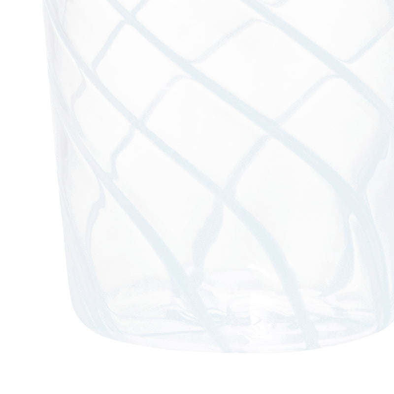 Striped Glass Long Tumbler Blue