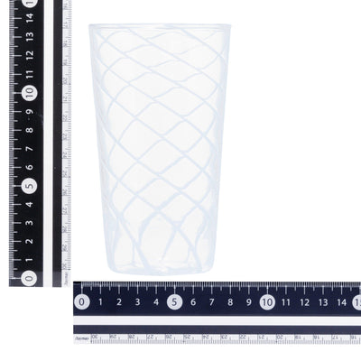 Striped Glass Long Tumbler Blue