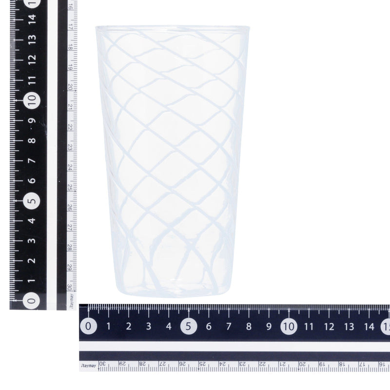 Striped Glass Long Tumbler Blue