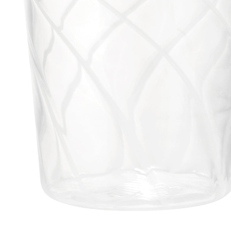 Striped Glass Long Tumbler White