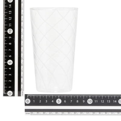 Striped Glass Long Tumbler White