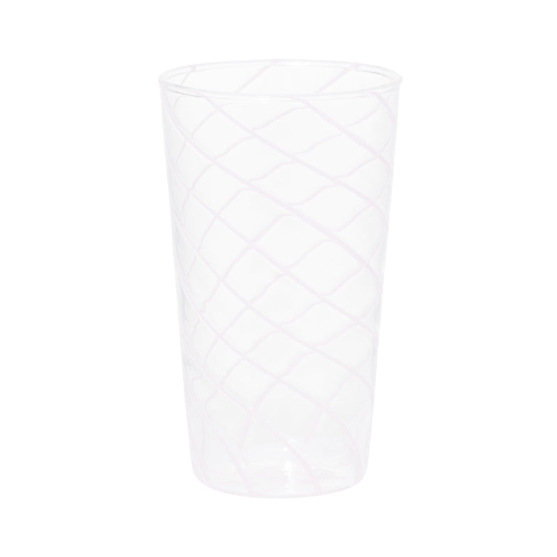 Striped Glass Long Tumbler Pink