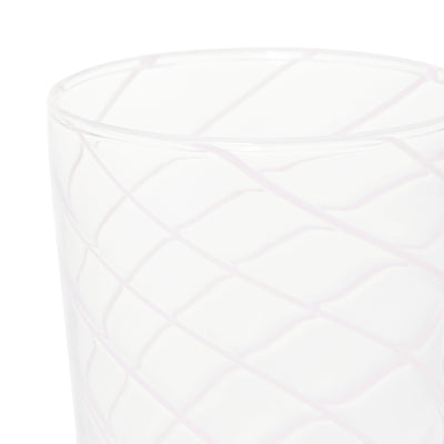 Striped Glass Long Tumbler Pink