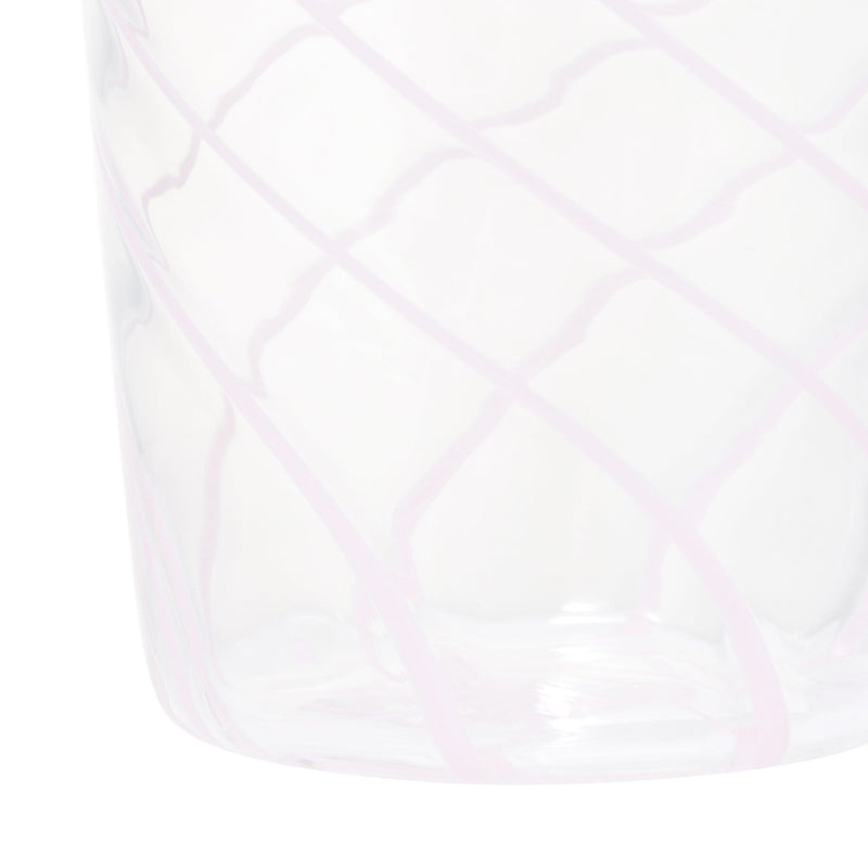 Striped Glass Long Tumbler Pink