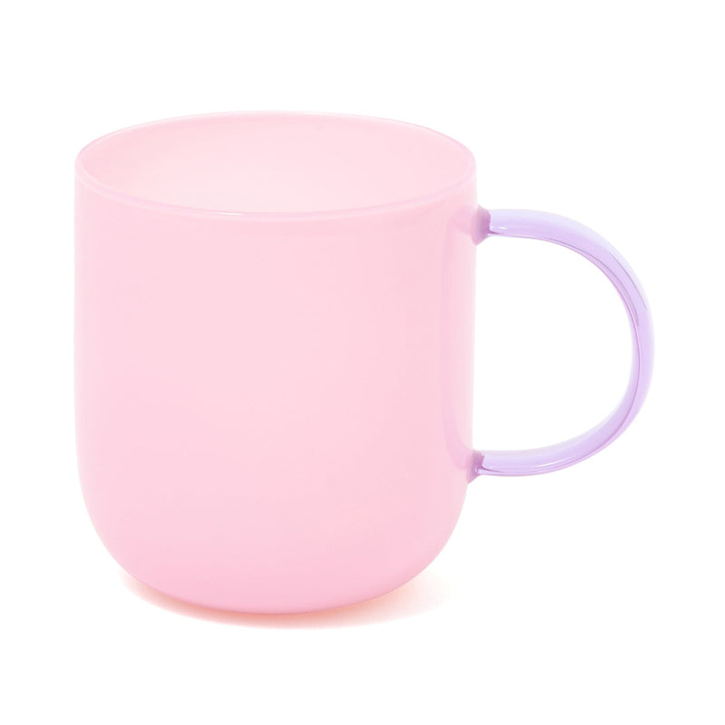 Milky White Heat-Resistant Glass Mug Pink