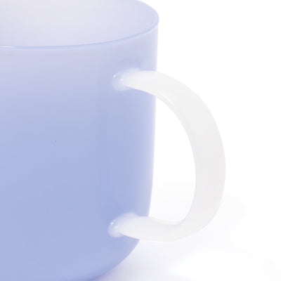 Milky White Heat-Resistant Glass Mug Blue