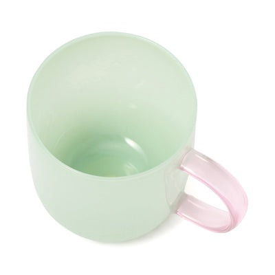 Milky White Heat-Resistant Glass Mug Green