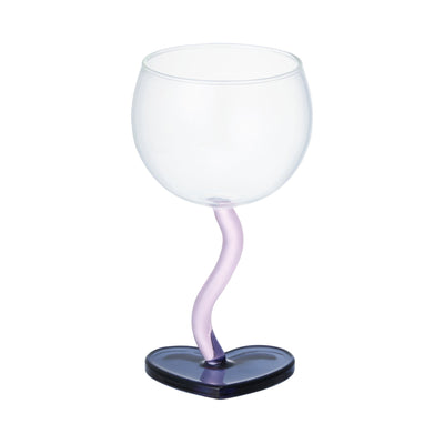 Heart Wine Glass Blue