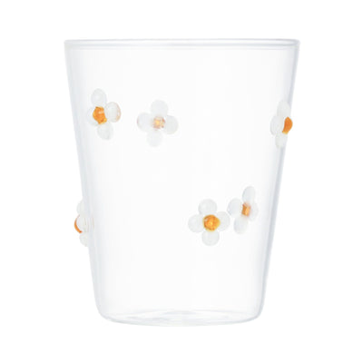 Flower Glass Tumbler White
