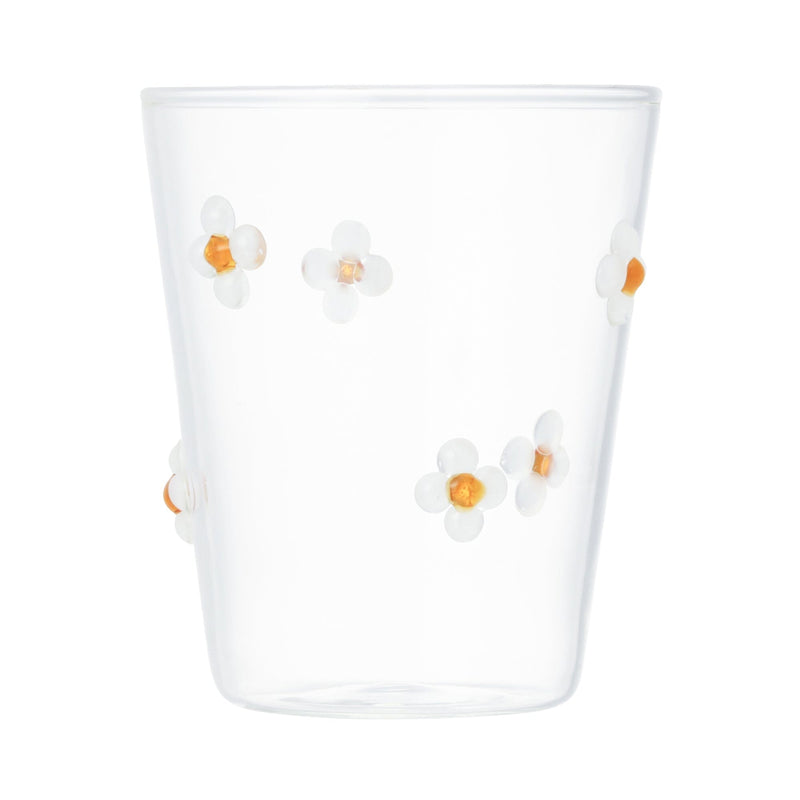 Flower Glass Tumbler White