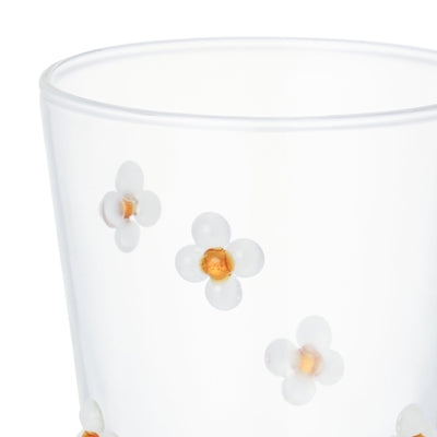 Flower Glass Tumbler White