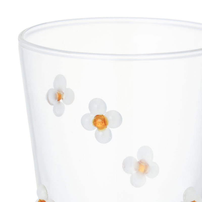 Flower Glass Tumbler White