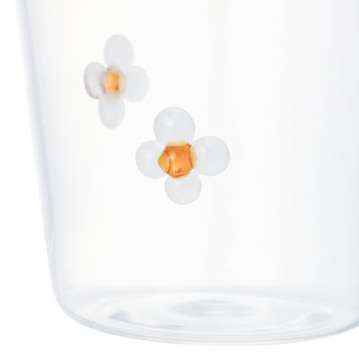 Flower Glass Tumbler White