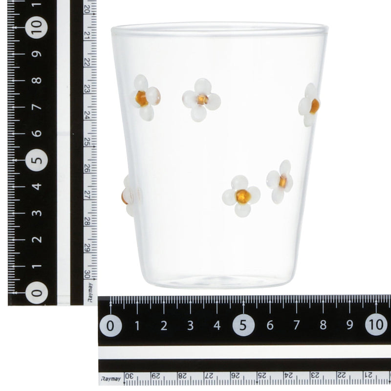 Flower Glass Tumbler White