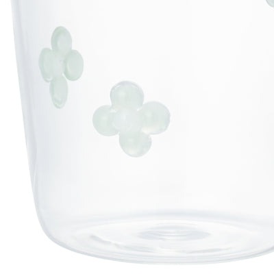 Flower Glass Tumbler Green