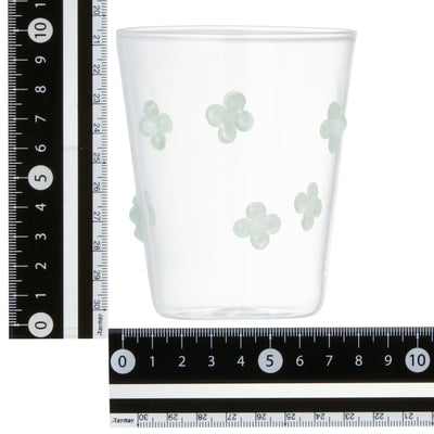 Flower Glass Tumbler Green