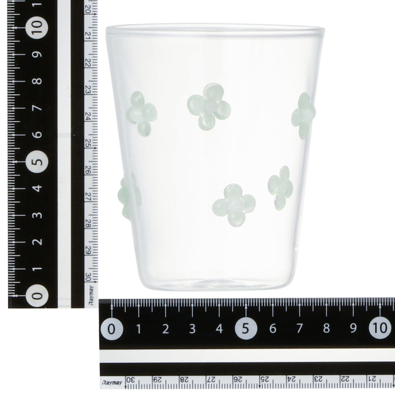 Flower Glass Tumbler Green