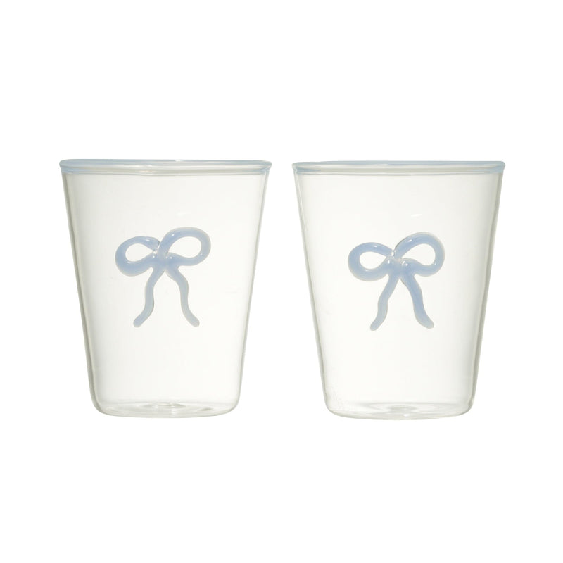 Ribbon Glass Tumbler Blue