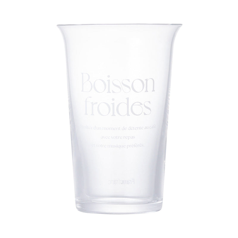 Typo Glass Tumbler With Straw White