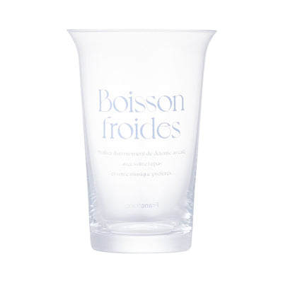 Typo Glass Tumbler With Straw Blue