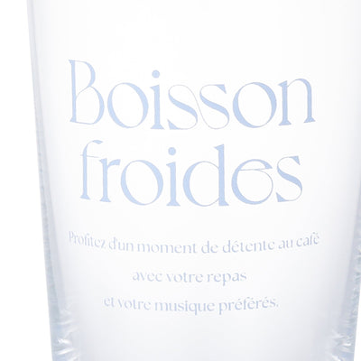 Typo Glass Tumbler With Straw Blue