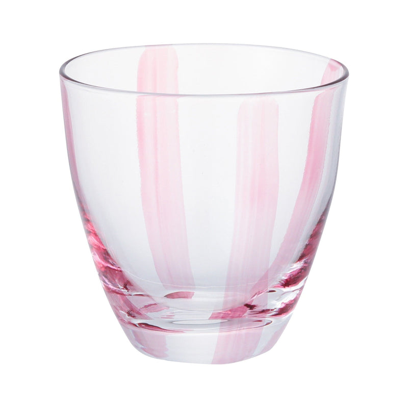 Hand Painted Striped Tumbler Pink