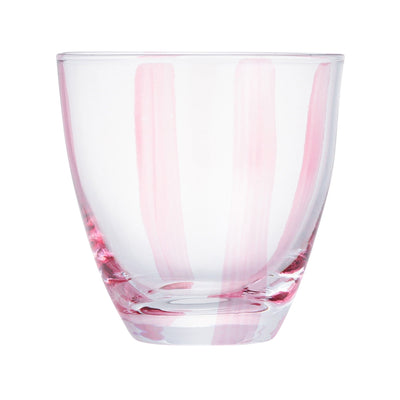 Hand Painted Striped Tumbler Pink