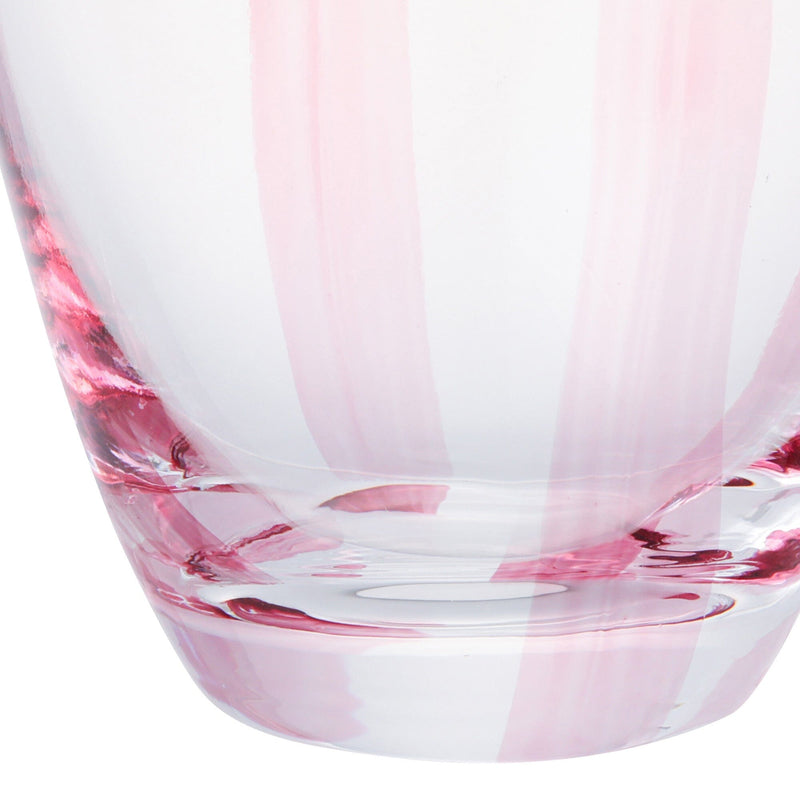 Hand Painted Striped Tumbler Pink