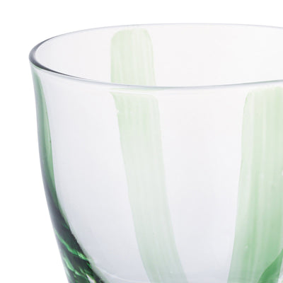 手繪條紋玻璃杯 綠色