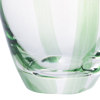 手繪條紋玻璃杯 綠色