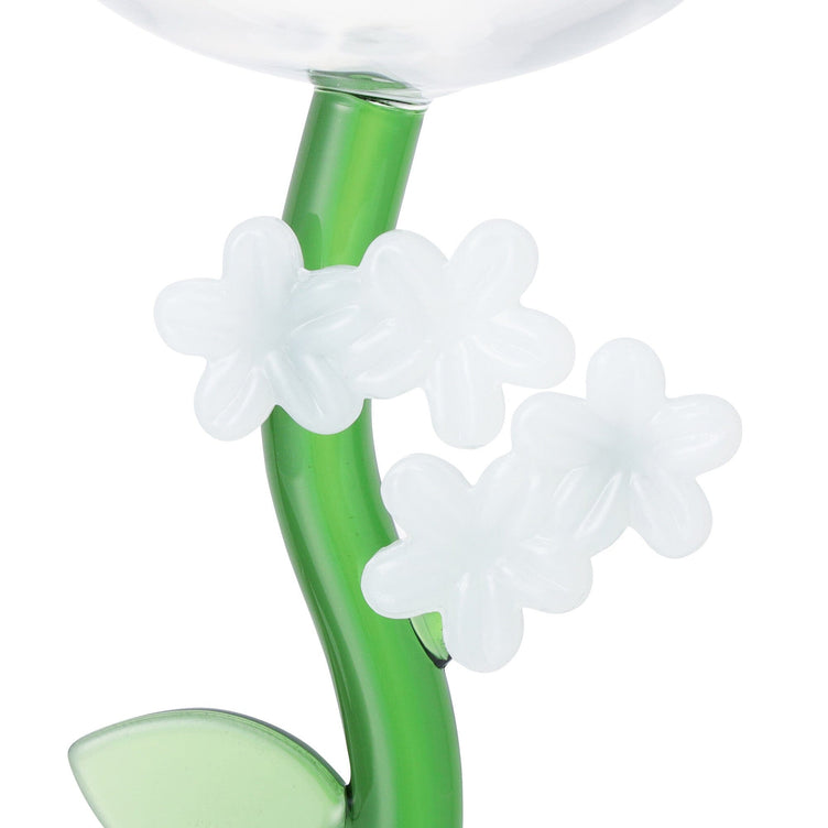 Flower Stem Dessert Glass White
