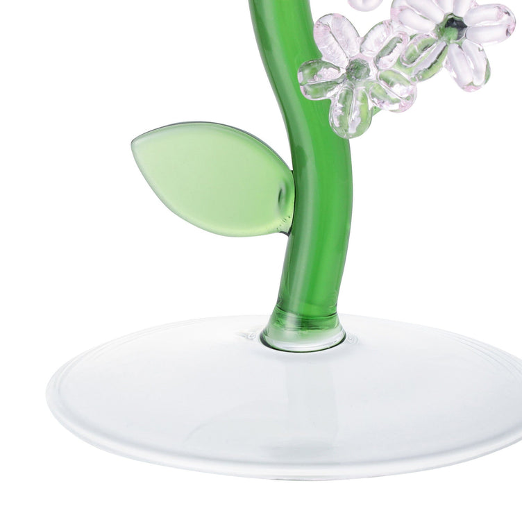 Flower Stem Dessert Glass Pink