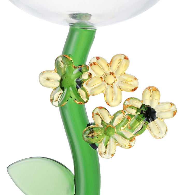 Flower Stem Dessert Glass Yellow