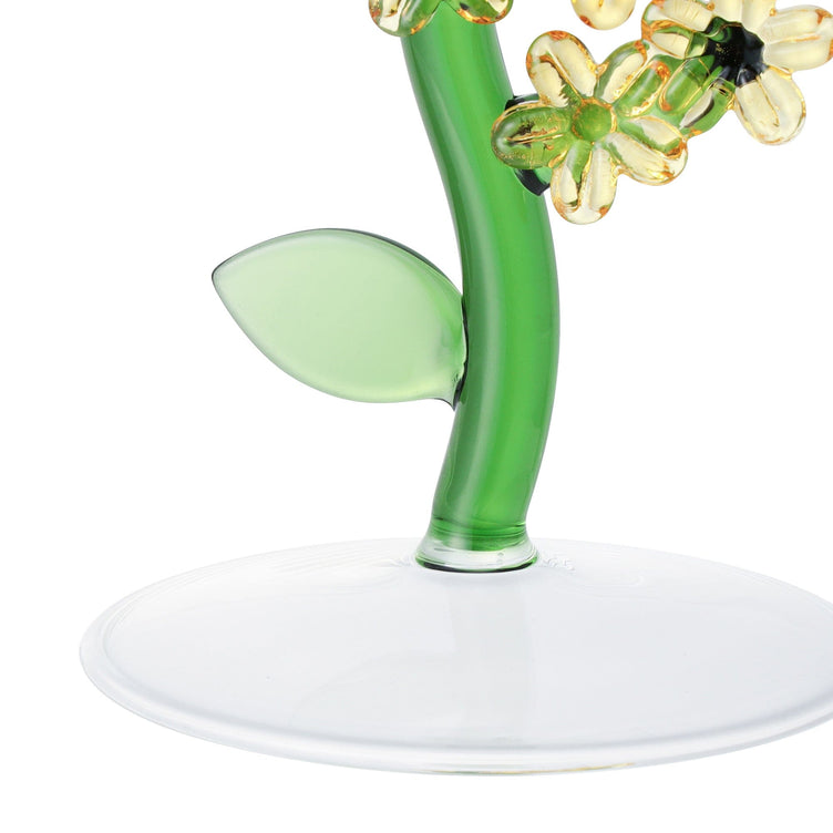 Flower Stem Dessert Glass Yellow