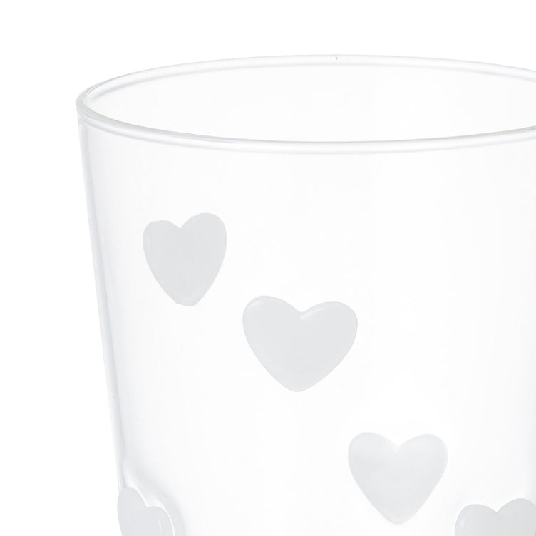 Dot Heart Wine Glass White