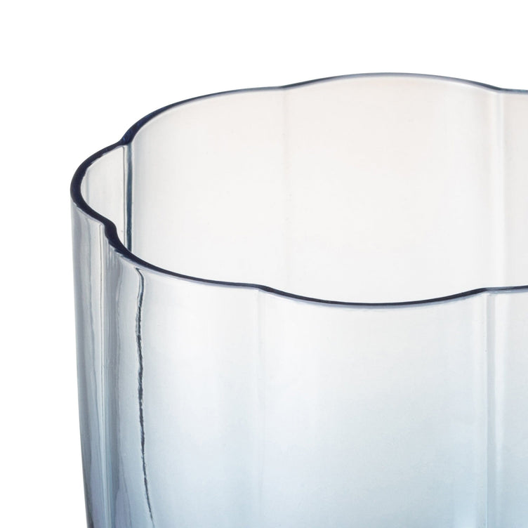 Gradient Flower Glass Tumbler Blue