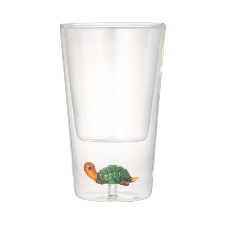 Motif Double Wall Glass Turtle