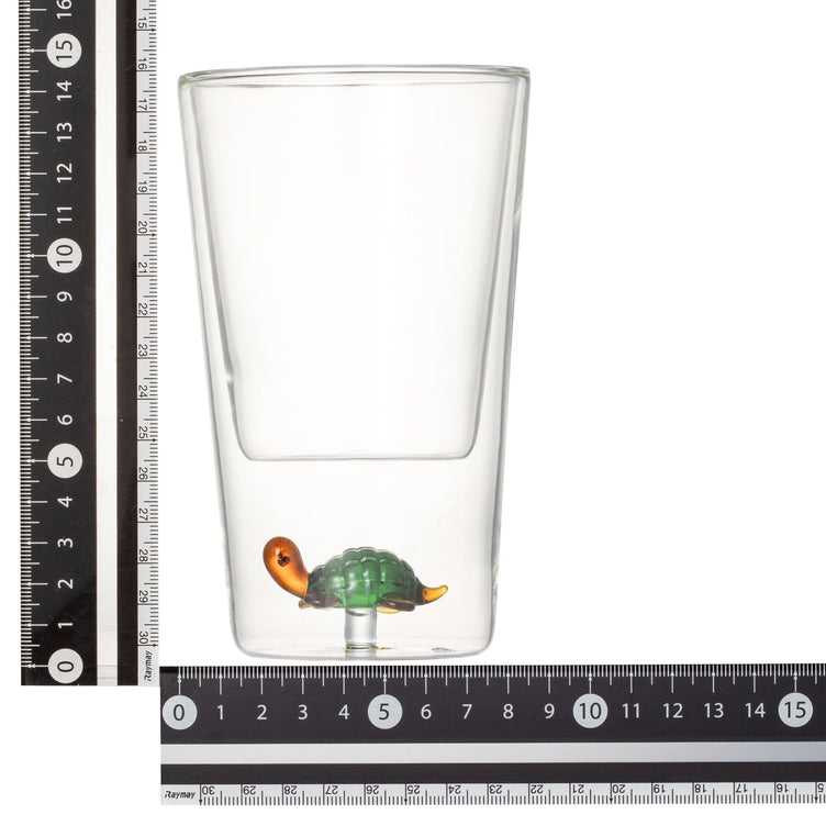 Motif Double Wall Glass Turtle