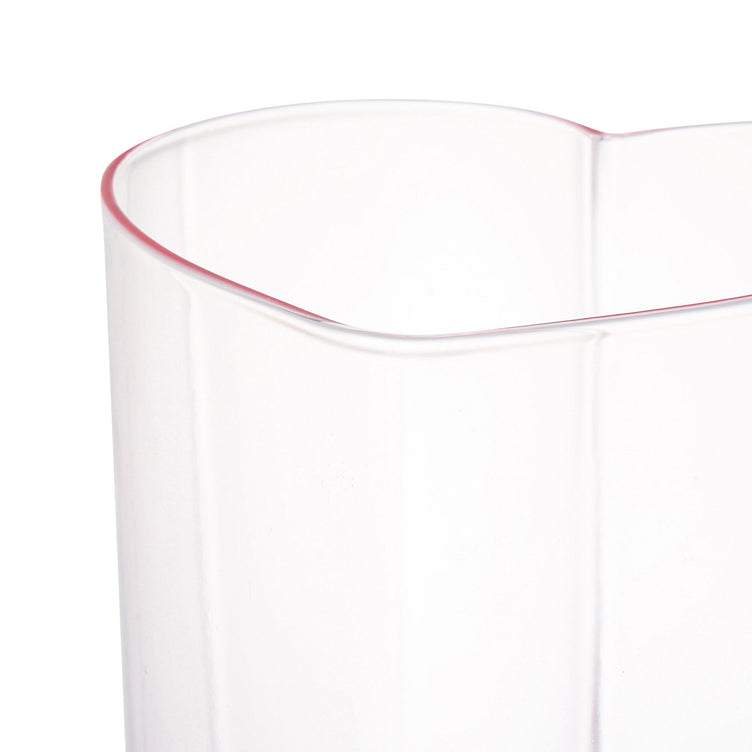 Heart-Shaped Glass Tumbler With Straw Pink