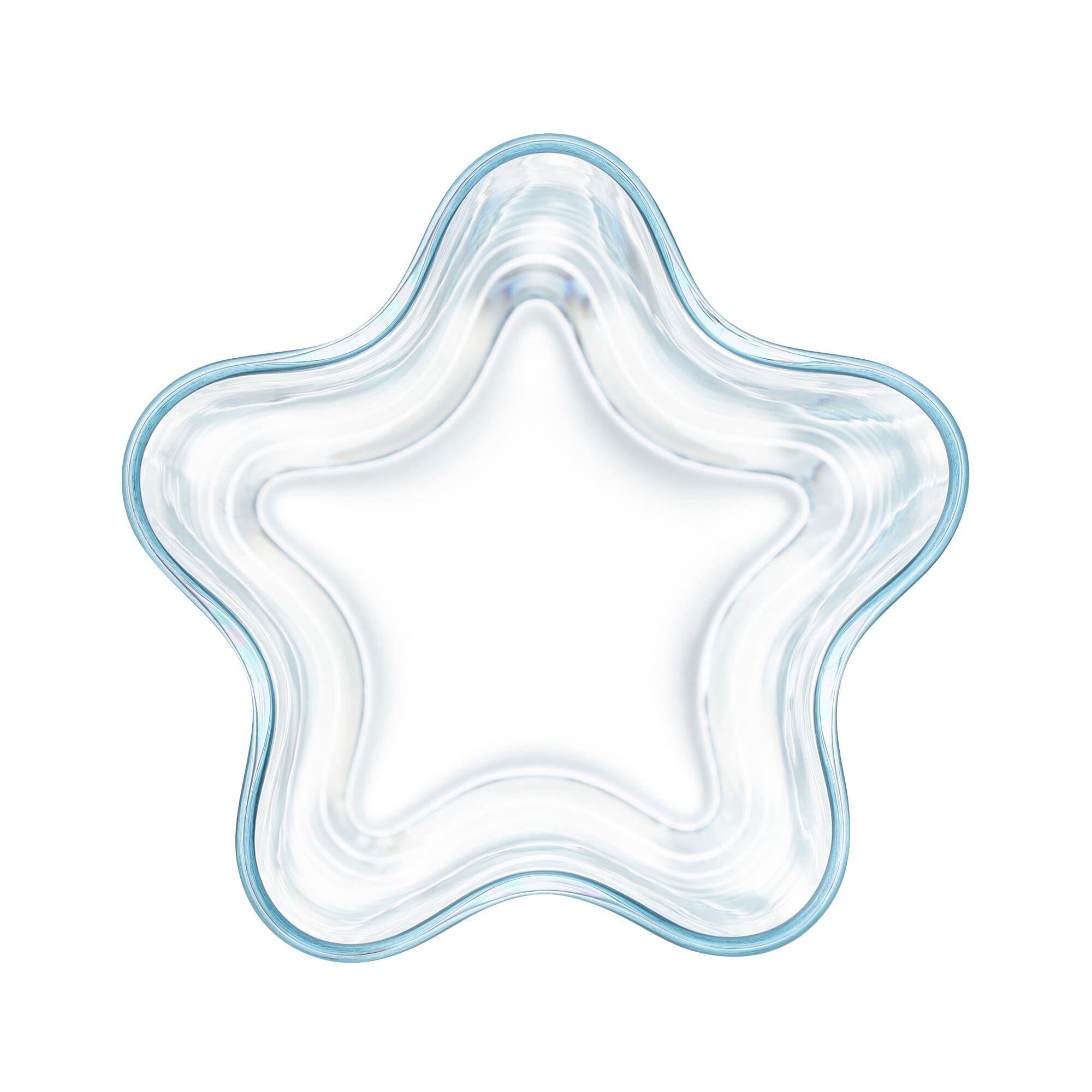 Star Glass Tumbler With Straw Blue