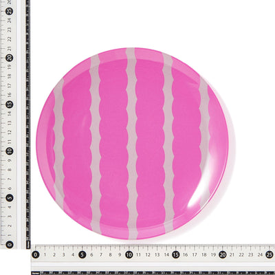 Stripe Melamine Plate Large Pink